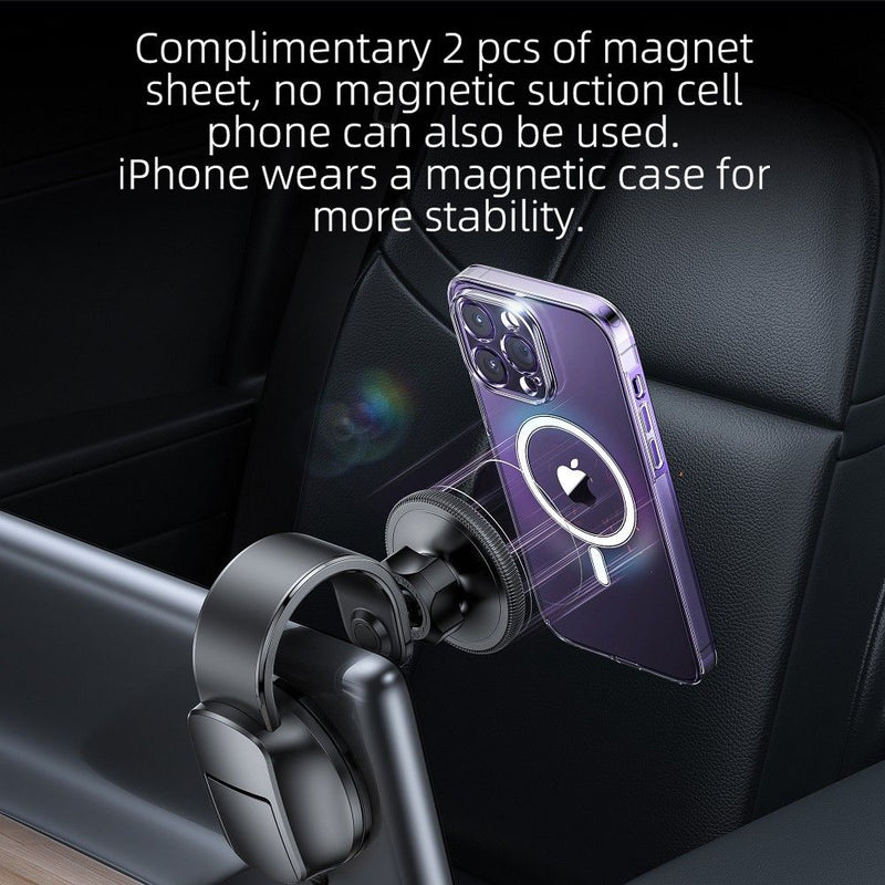 FORCELL F-Grip MagFlex car holder for phone to windshield/center console compatybile with MagSafe