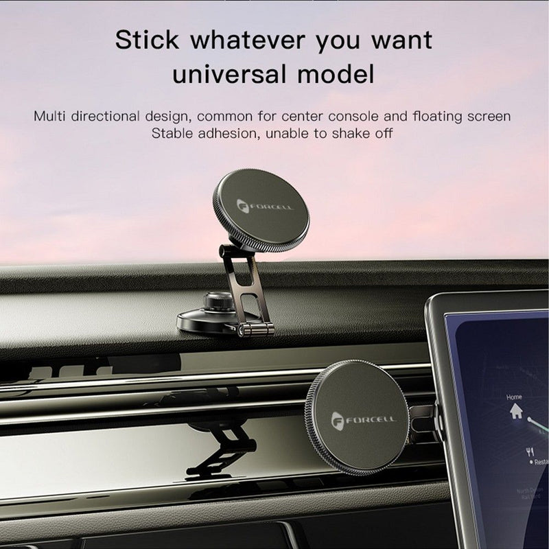 FORCELL F-Grip IronSecure car holder for phone to windshield/center console compatybile with MagSafe