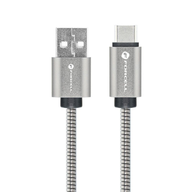 FORCELL F-Energy cable USB to Typ C 2.0 2,4A Metal C234 1m silver