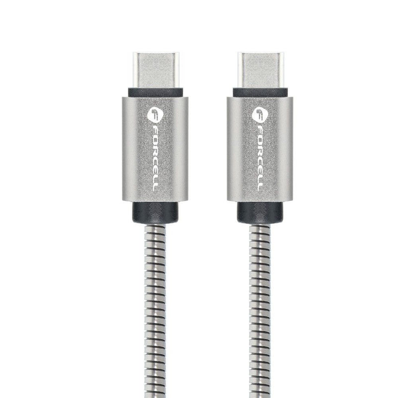 FORCELL F-Energy cable Type C to Type C QC4.0 5A/20V PD 100W E-mark Metal C239 1m silver