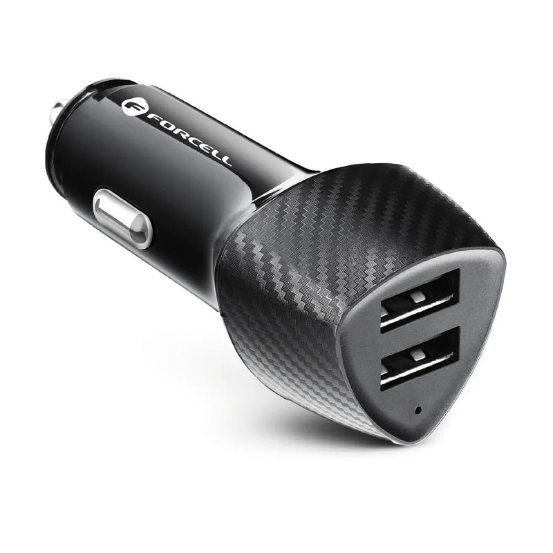 Forcell Carbon car charger 2xUSB 17W CC50-2A17W black (Total17W) - iDevice 