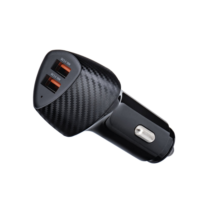 FORCELL CARBON car charger USB QC 3.0 18W + USB QC 3.0 18W CC50-2A36W black (Total 36W) - iDevice 