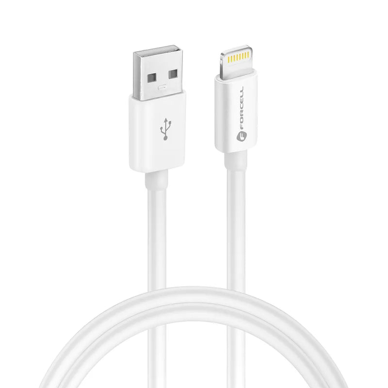 FORCELL cable USB A to Lightning 8-pin MFI 2,4A/5V 12W C703 1m white - iDevice 
